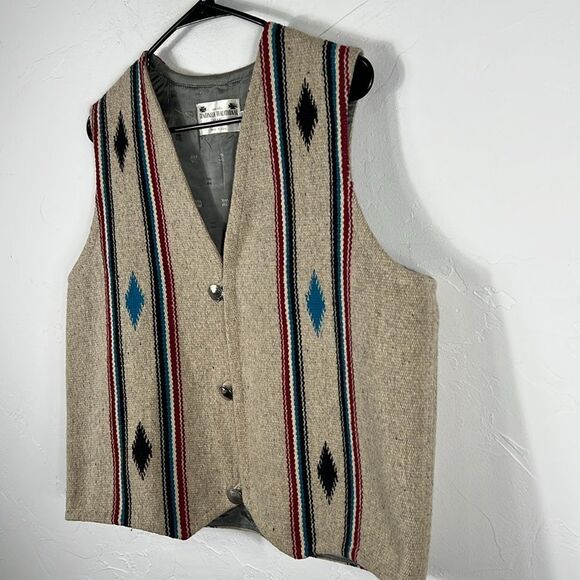 🔥🔥 Vintage CHIMAYOWEAVERS C.T.A. Native American Hand Weaved Aztec Western VES - Picture 2 of 10